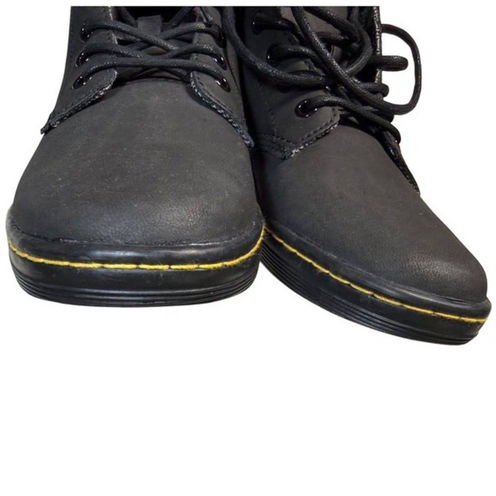 Dr. Martens Maelly Black Leather Herringbone Boots Dark‎ Academia Grunge Size 6 - Picture 15 of 15